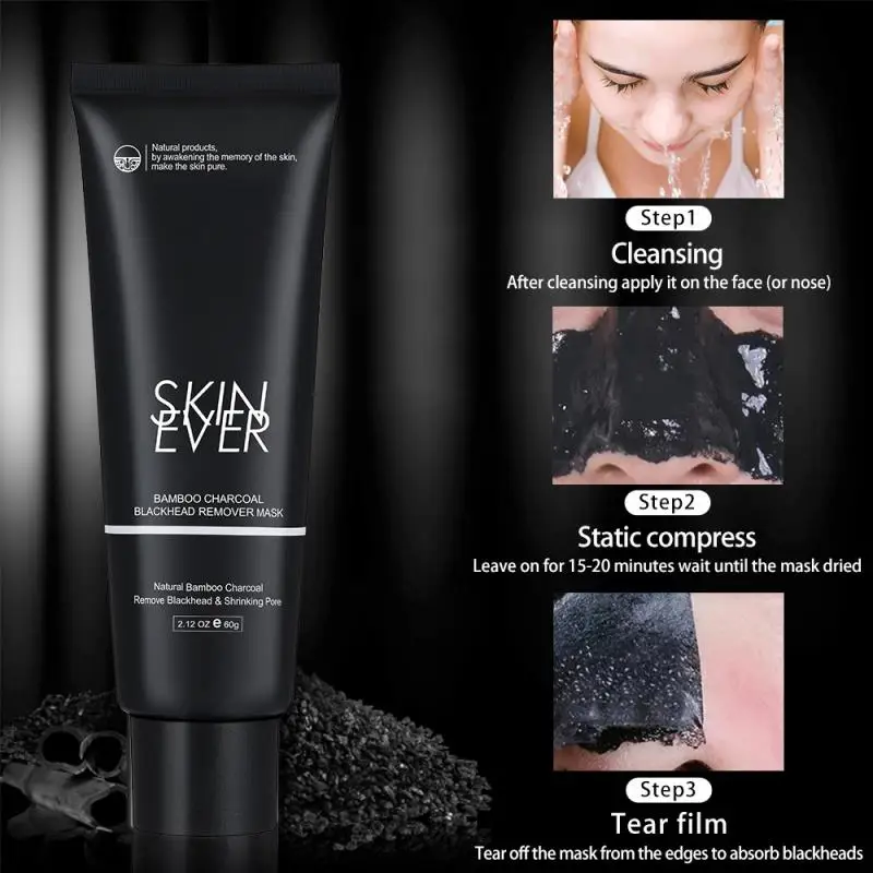 

Blackhead Remover Nose Black Mask Face Care Mud Acne Treatment Peel Off Mask Pore Strip Oil Control Deep Cleaning TSLM1