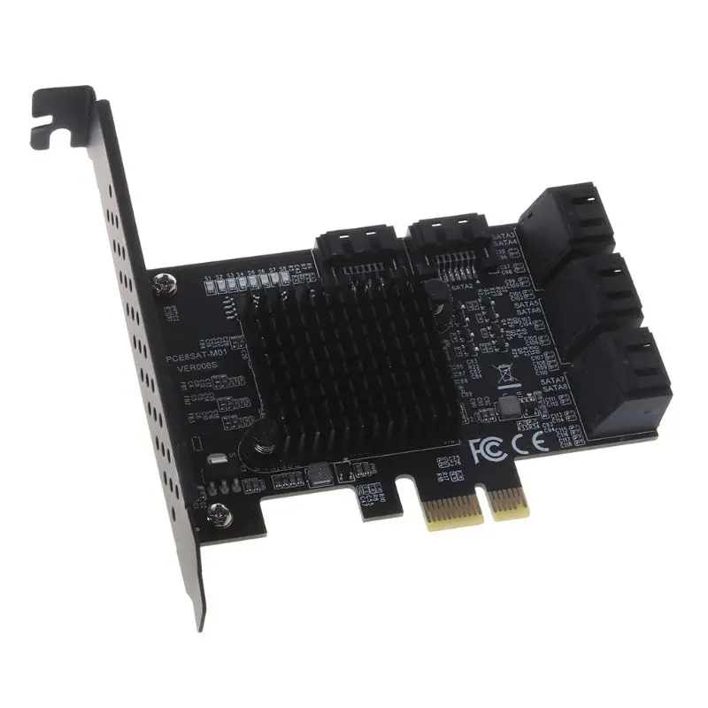 9215+575 Chip 8 Ports SATA 3.0 to PCIe Expansion Card PCI Express SATA Adapter Converter with Bracket for hdD