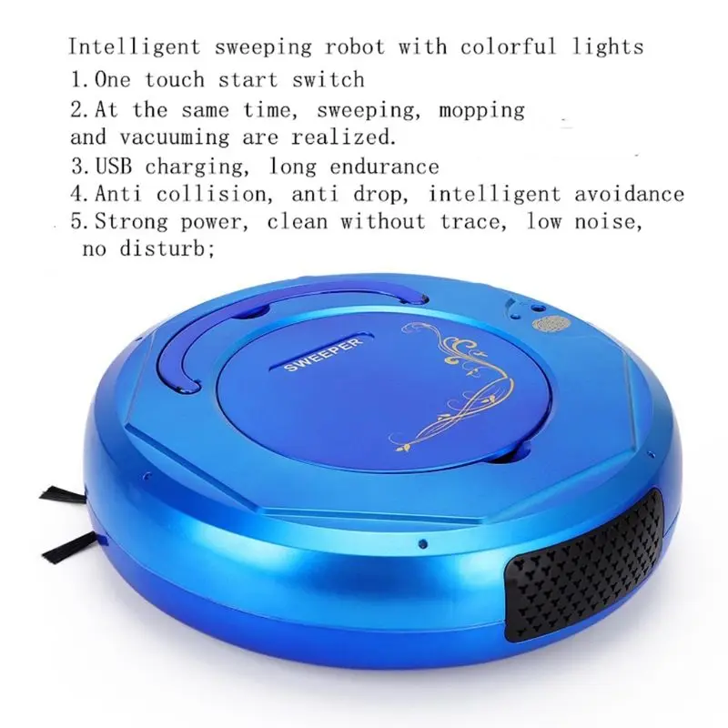 

Multifunctional Intelligent Automatic Smart Robotic Rechargeable Dry Sweep Home Sweep Robot cute vacuum cleaner machine 3.7V 3W