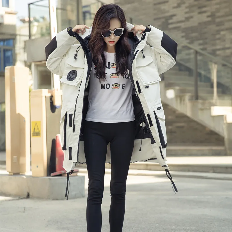 Корейская версия нового пуховика 2019 толстый большой размер для мужчин и женщин