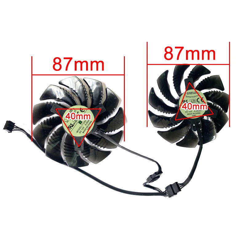Вентилятор охлаждения для карт Gigabyte GTX1060 P106 1050 1070 RX 470 480 570 580 2 шт. 85 мм T129215SU |