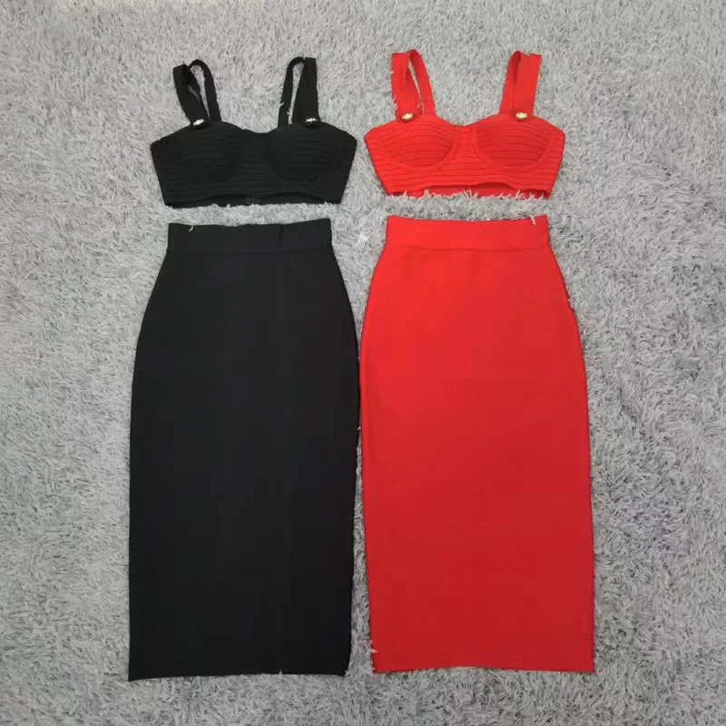 

Sale New Arrival Women Sexy Designer Button Camisole Tops Ladies Trendy Night Club Red Black Bandage Crop Tops