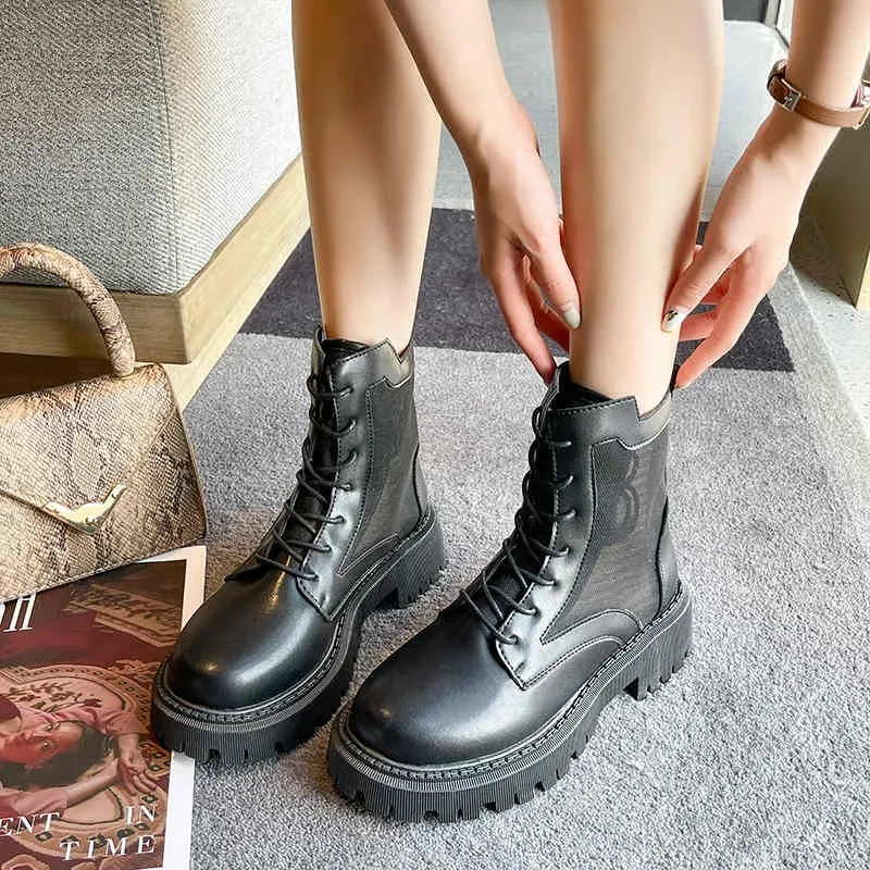 New autumn boots, women's shoes, women's fashion round head leather ankle boots, winter stretch black comfortable short boots