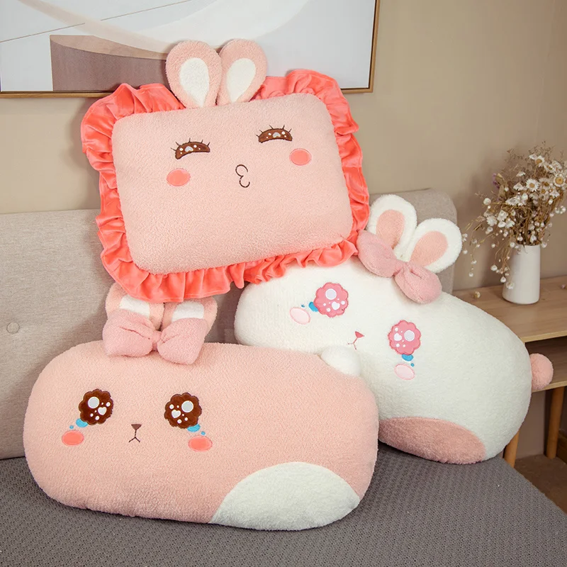 

50/70/100Cm Cute stuffed cartoon Bunny Washing rabbit Serb cushions Kissing Animal Kissing Decoration For a sofa bed