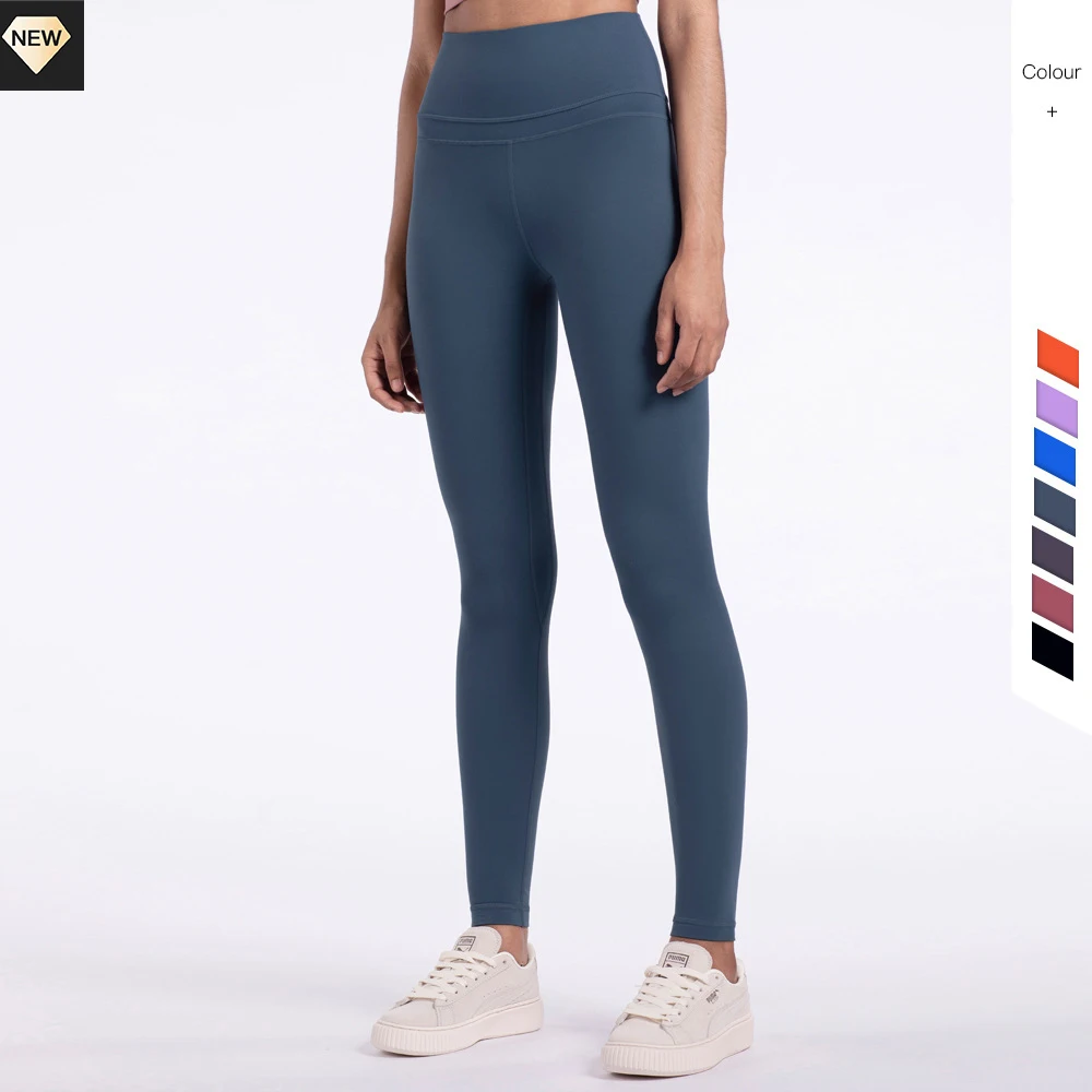 

2021 High Waist Double Hip Line Lulu Leggings Women Pants For Sports Back Waist Pocket Jogging Training Yoga Leggings Sportswear