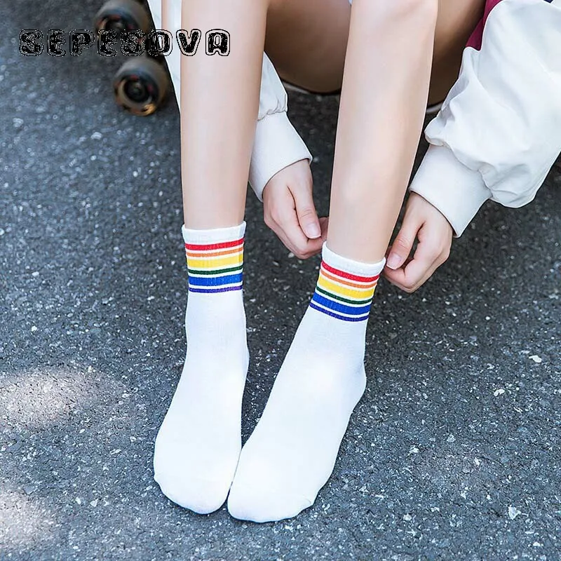 Радужная кожа модная женская дышащая удобная одежда для отдыха harajuku забавная