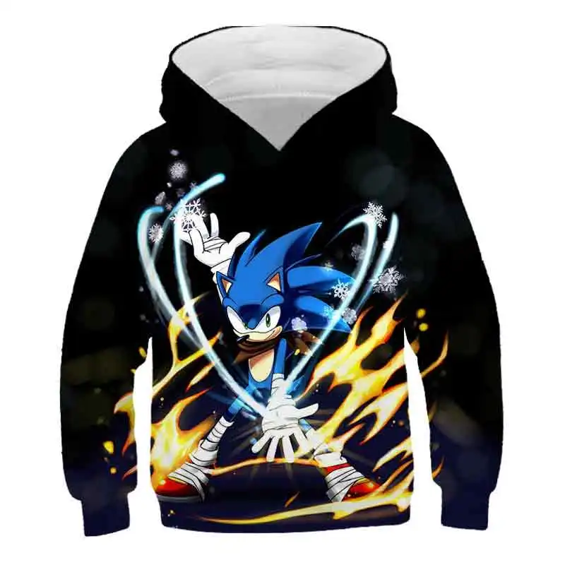

Children's Hoodie Pullover Sonics Anime Hoodie Harajuku Cartoon Children's Clothing Tops Autumn Boutique Children's Sweatshirt