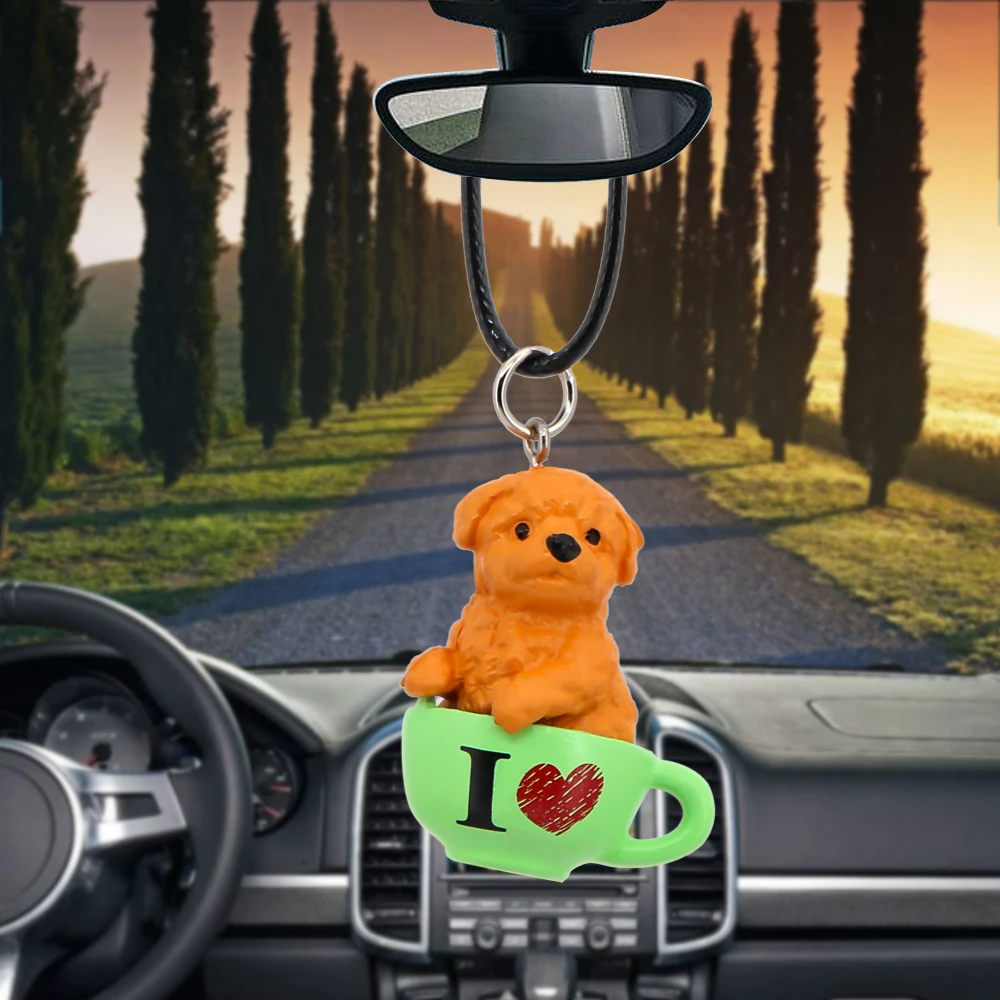 

Automobiles Interior Creative DIY Ornaments Rearview Mirror Decoration Lovely Dog Pendant Trim Styling Accessories Holiday Gifts