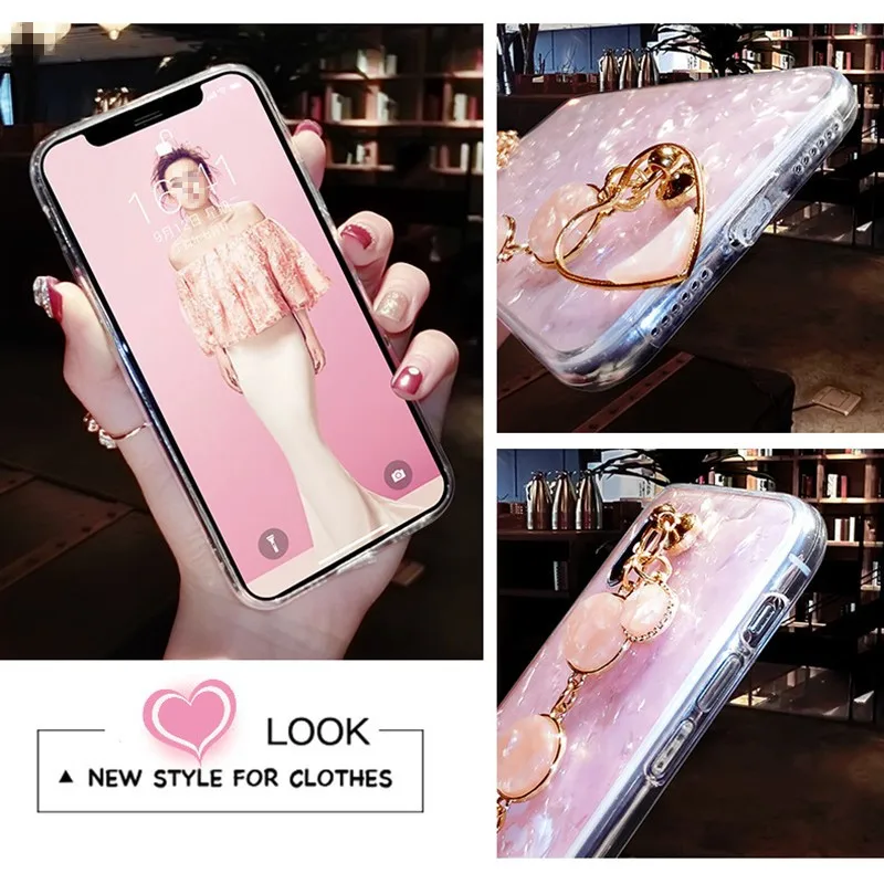 Pearl Bracelet Wristband Soft Phone Case For Samsung Galaxy S21 Plus S20 FE A21S M51 M31S A12 A42 A32 A6 2018 A11 A52 TPU Cover | Мобильные