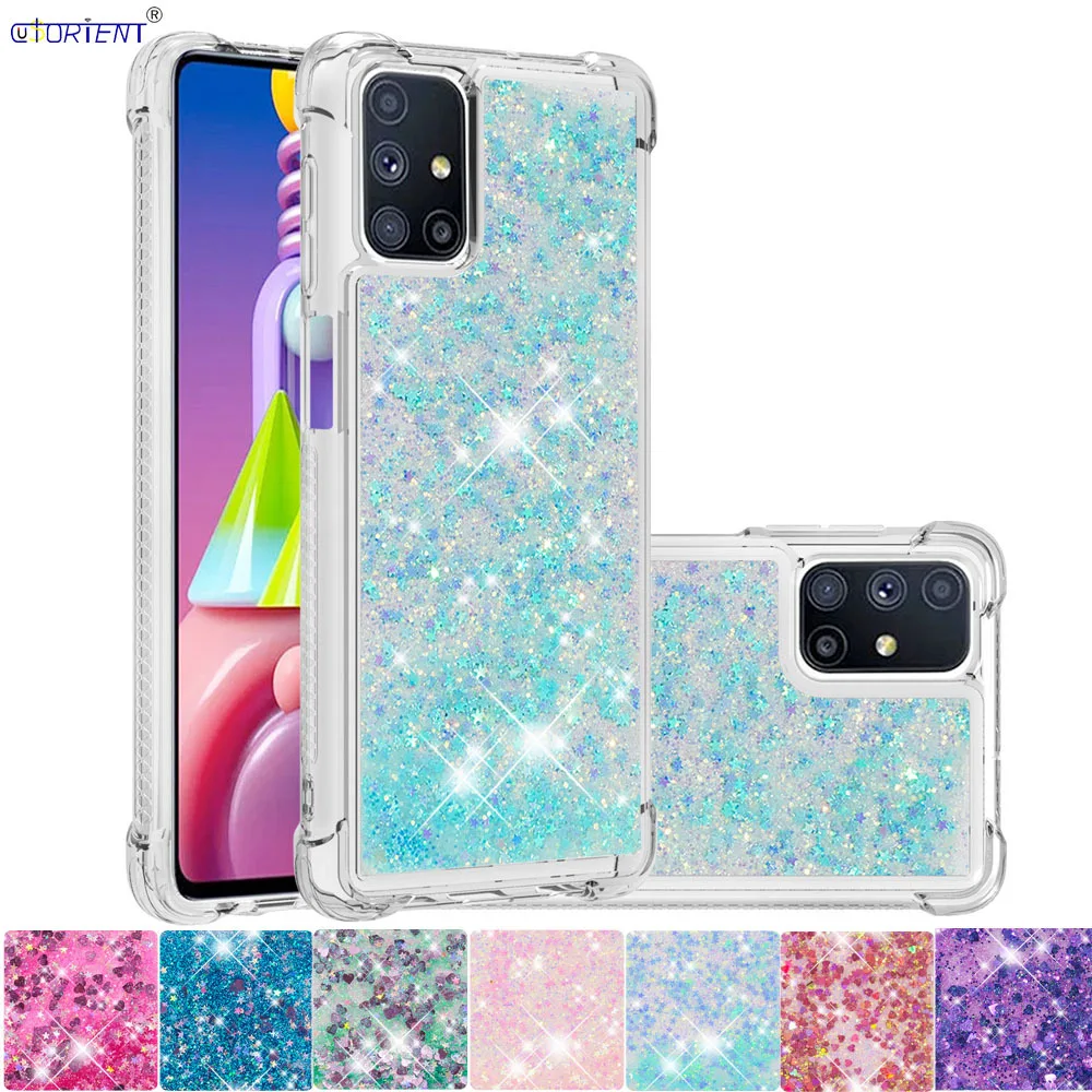 Блестящий чехол для Samsung Галактики M51 Милая блестящая потока с изображением