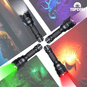TOPCOM мощный портативная рация 3W светодиодный вспышка светильник XPE Портативный EDC вспышки светильник синийзеленыйкрасныйбелыйUV светильник Фонари фонарь для кемпинга, охоты, рыбалки