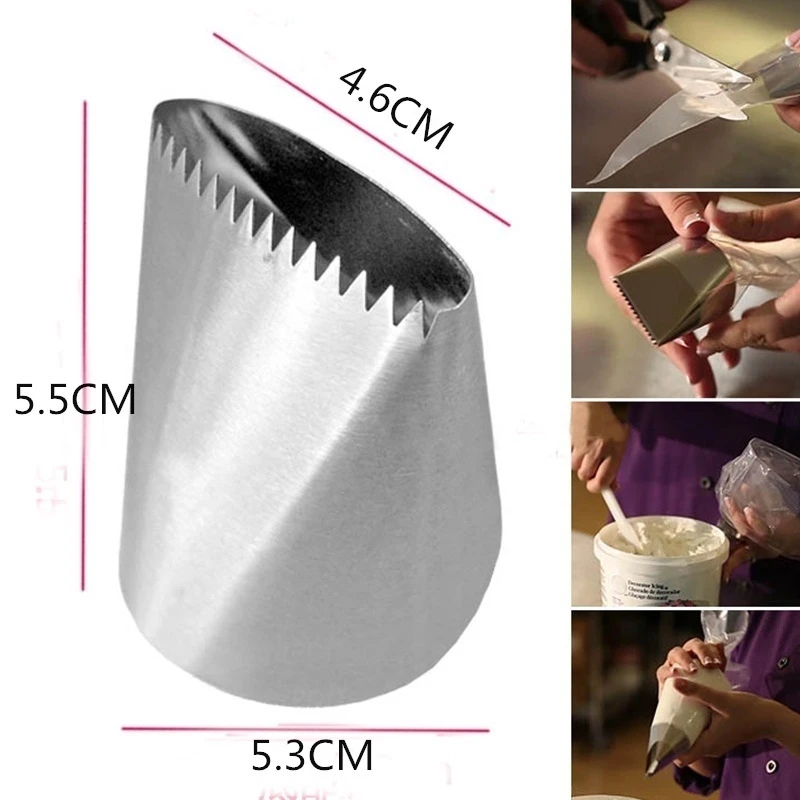 

Extra Large Stainless Steel Nozzle Icing Piping Nozzles Cream Cake Decorating Pastry Tip Fondant Cake Tools Baking Accessoire