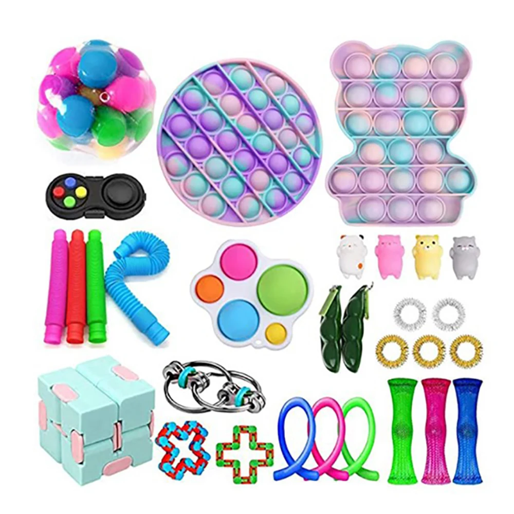 

Fidget Toy Anti Stress Set Stretchy Strings Pop It Popit Gift Pack Adults Children Squishy Sensory Antistress Relief Figet Toy