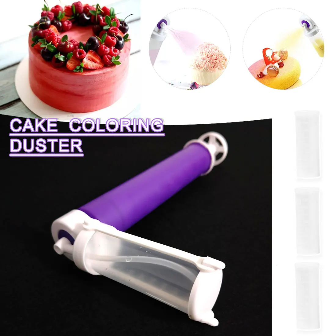 

Cake Coloring Duster Manual Cake Airbrush Pump Cake Decorating Tool Baking Tool Gift For Dessert Lover Kitchen Accessories