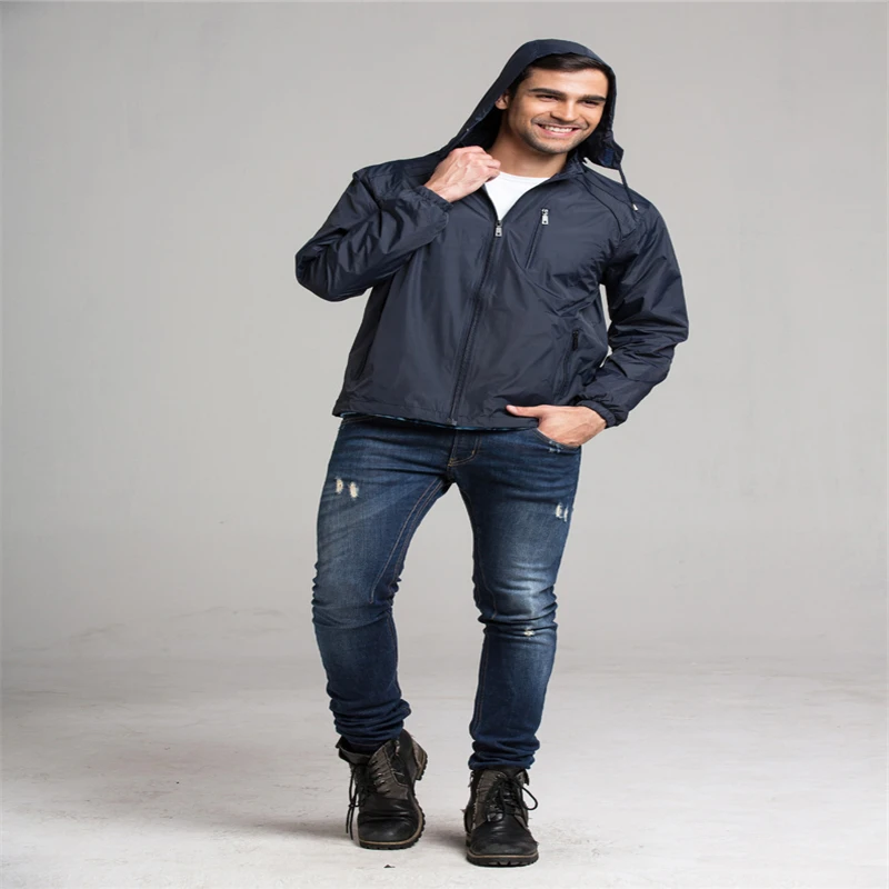 

2020 New Fashion Sports Windshield Hooded Double-Decker Jacket Casual Outdoor Sportswear Men's