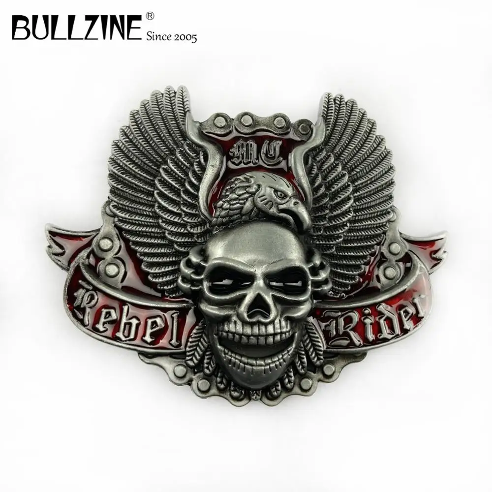 В Bullzine Череп Пряжка на ремешке с орлом магическое Оловянное ожерелье отделка FP