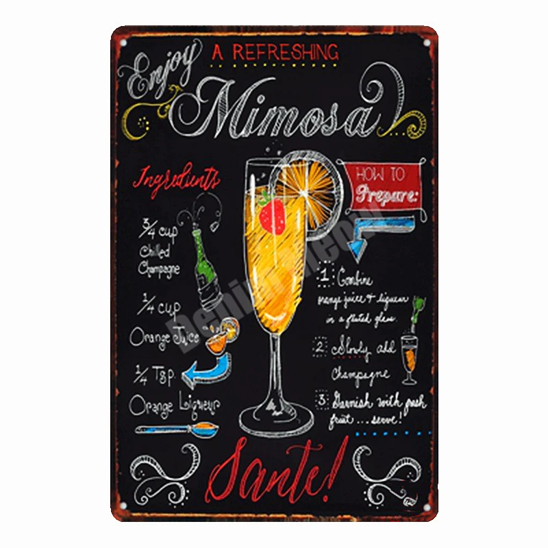 5 Тики Бар открытое летнее пиво Ретро металлические жестяные знаки Mojito мартини Куба LIBRE Коктейльная табличка для бара бар художественные наклейки Настенный декор N082 - Цвет: 5