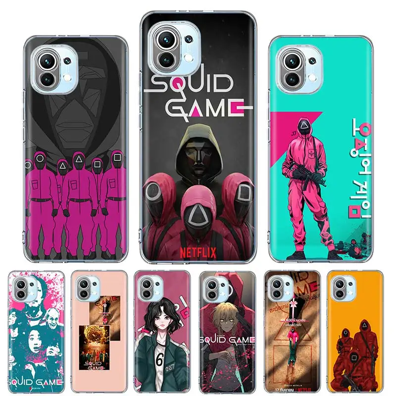 

TV Squid Game Phone Case For Xiaomi Mi Note 10 11 Lite 11 Ultra 9T 10T Pro Poco X3 NFC M3 F2 F3 M2 Soft Funda Cover Coque Capa