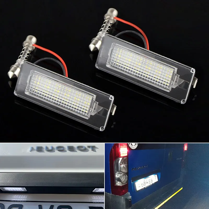 

2X Fits For Fiat Ducato Kasten/Bus Peugeot Boxer Kasten/Bus Citroen Jumper Kasten/Bus 06-20 SMD White Led License Plate light