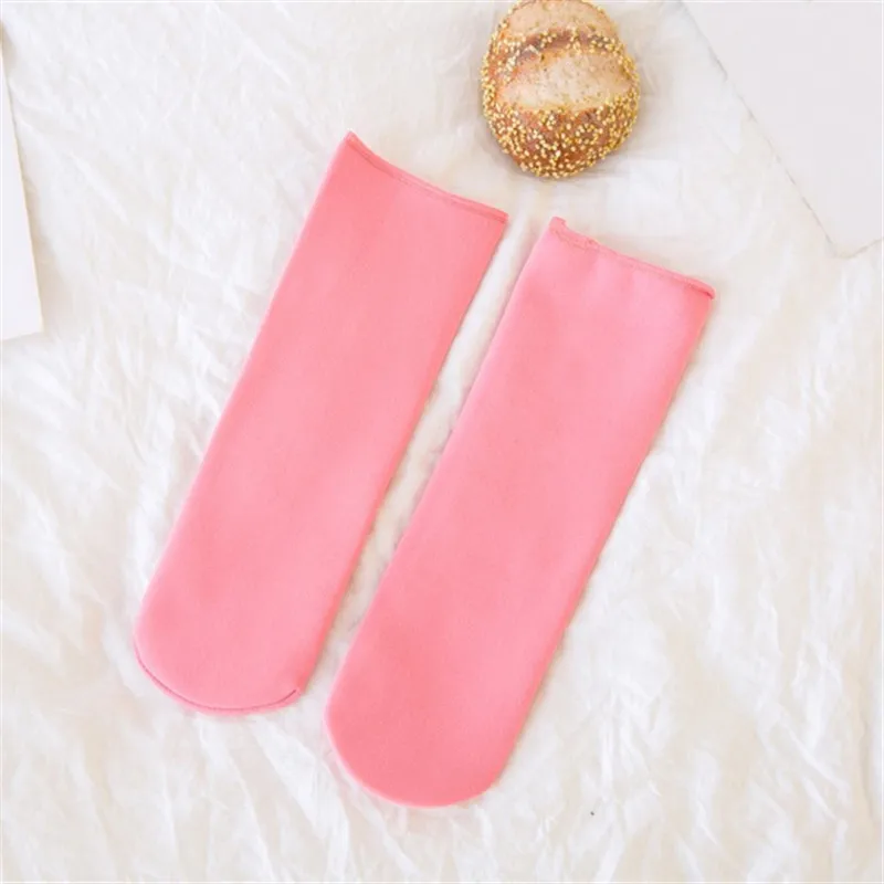 pink Wamer/Зимние Детские утепленные шерстяные кашемировые зимние носки бесшовное бархатное сапоги детские носки-тапочки для От 3 до 12 лет - Цвет: pink
