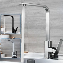 2022 Kitchen Faucets Sink Water Faucet 360 Rotation Swivel Faucet Mixer Single Holder Single Hole Black Matte Mixer Tap