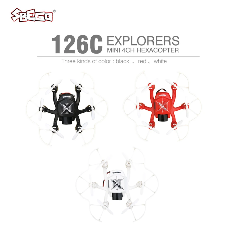 Квадрокоптер SBEGO 126C RC Mini 2 МП 4 канала 6 осей HD камера Вертолет Безголовый режим |