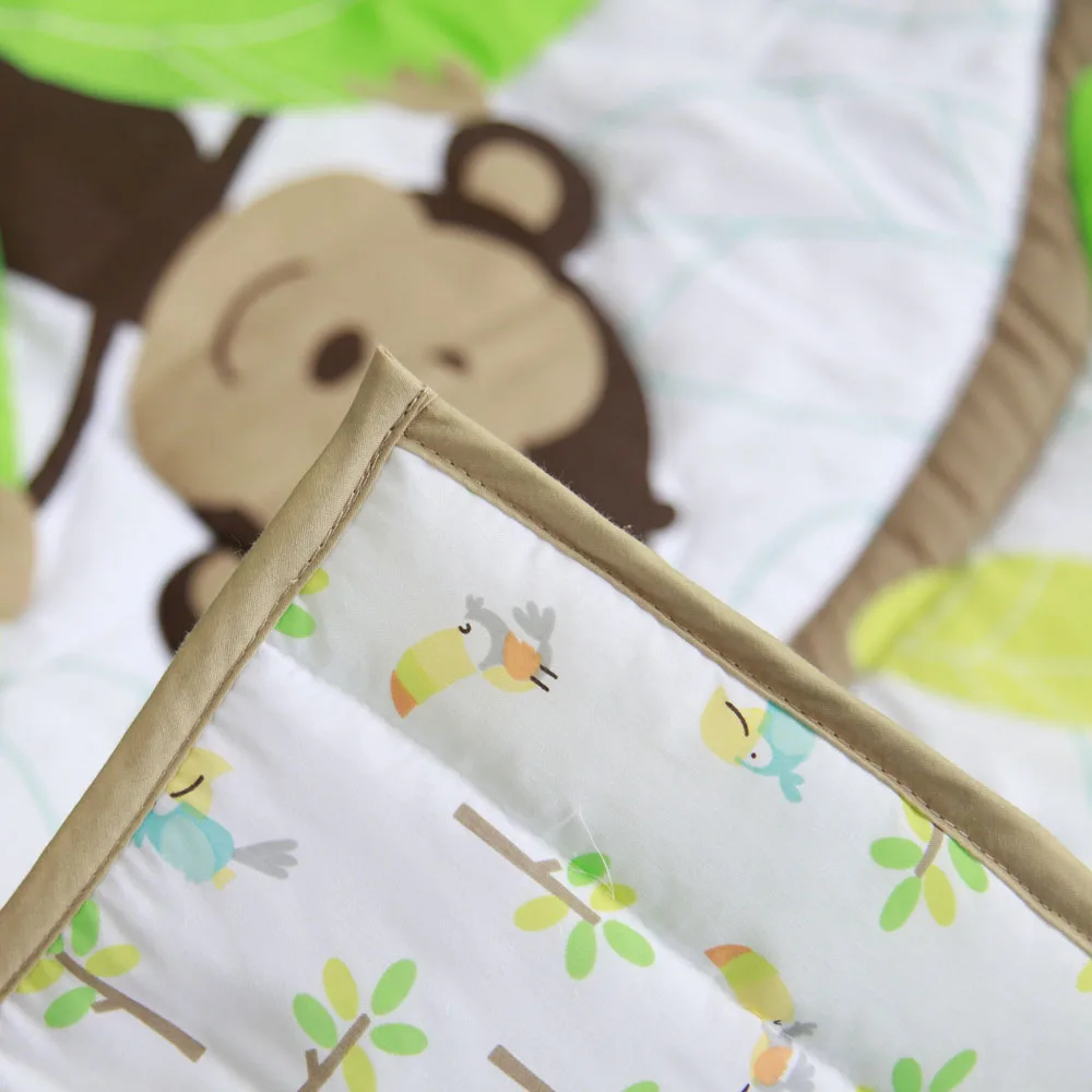 8pcs Baby Bedding Set for Boys Green Jungle Monkey -comforter crib sheet skirt bumpers and nappy stacker 2020 New design | Мать и ребенок