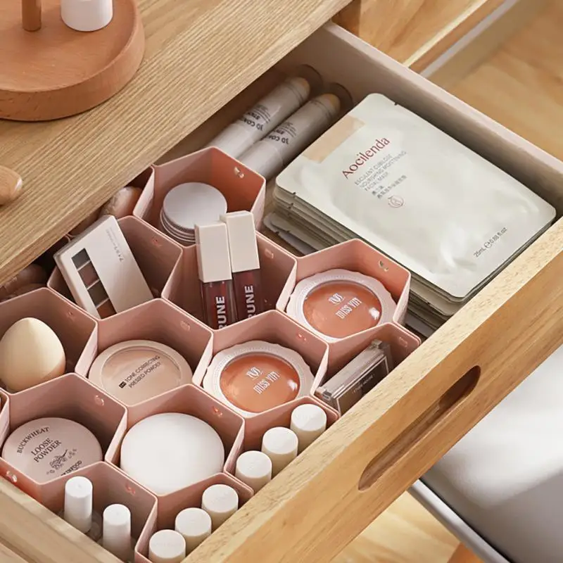 

8 Pcs Honeycomb Shape Drawer Organizer Closet Dividers Plastic Partition Storage Box For Small Clothing And Cosmetic Clapboard