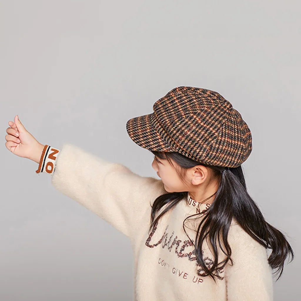 Новинка Осенний модный однотонный теплый берет для детей зимний тонкий