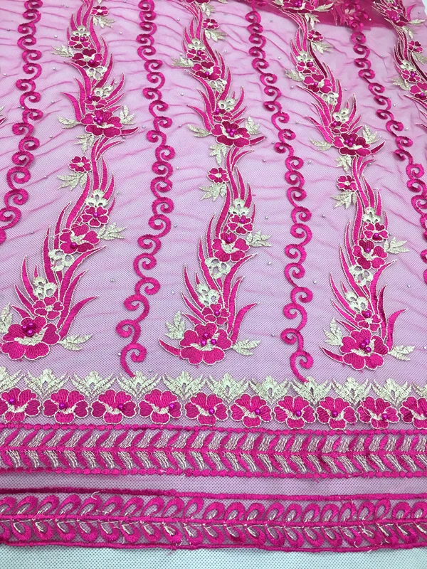 

BEAUTIFICAL African Wedding French Lace Fabrics Embroidery with Beads Tulle Mesh Lace Material French Net Lace NLF28