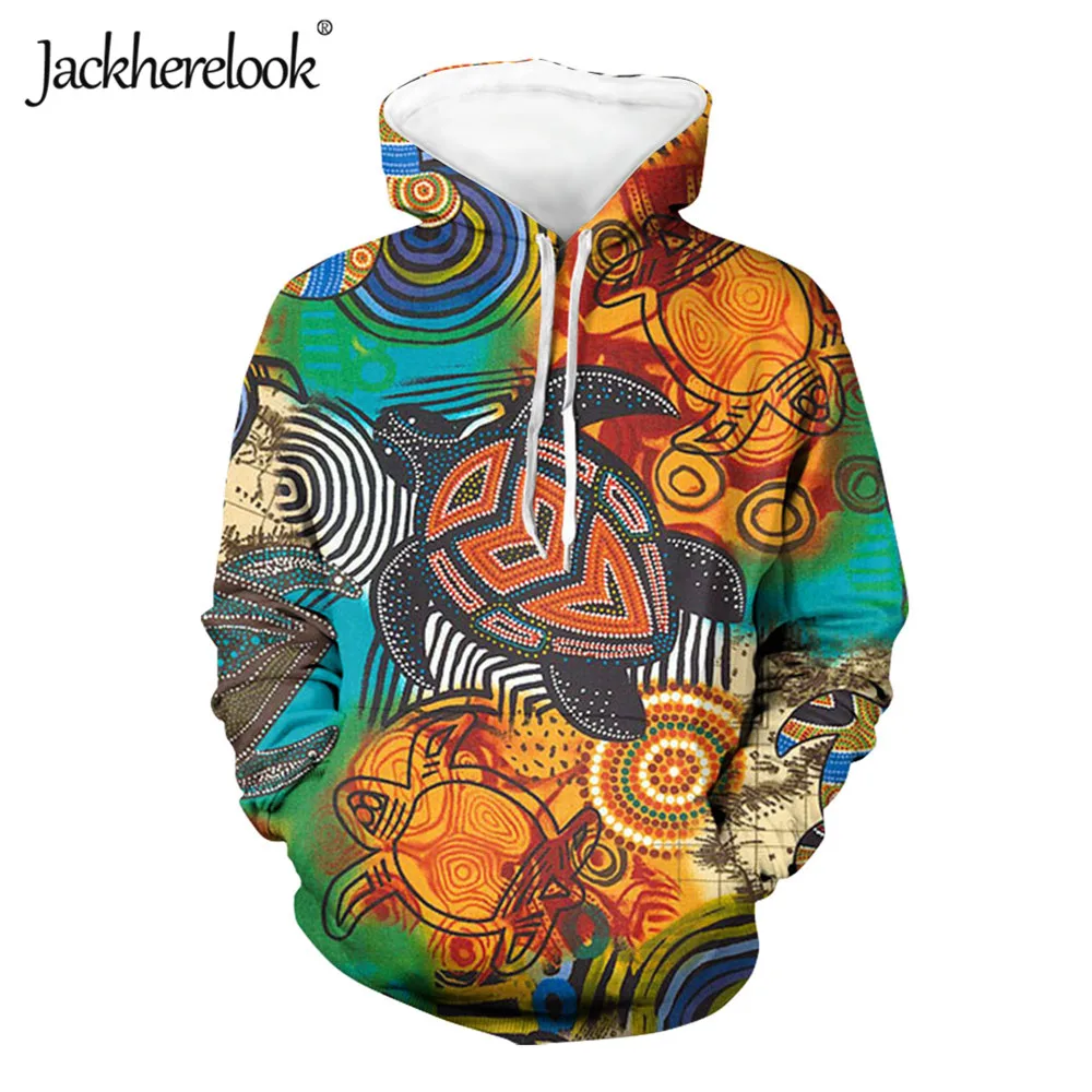 

Jackherelook Women Long Sleeves Hoodies Hawaii Turtle Polynesian Tribal Brand Design Vintage Female Tops With Pocket Swaetshirts