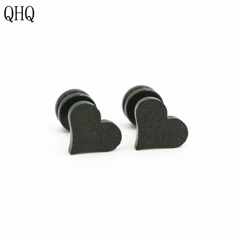 QHQ stud earring heart fashion ear rings stainless steel fine accessories jewelry earrings for women men studs gifts bohemia | Украшения и