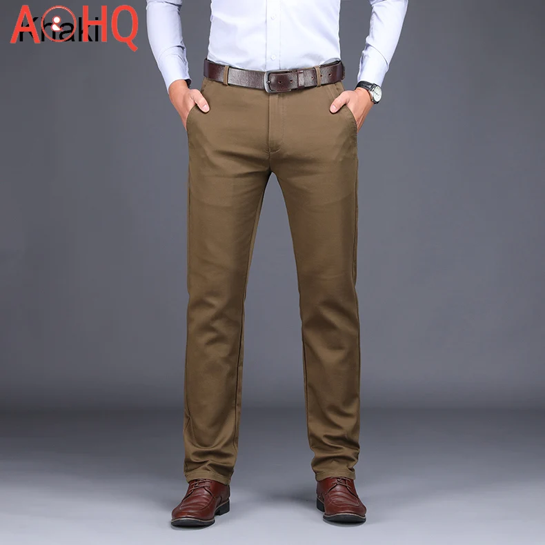 

2021 New Spring Men's Fashion Business Casual Suit Pants Male Elastic Straight formal Dress Trousers Plus big Size 28-44