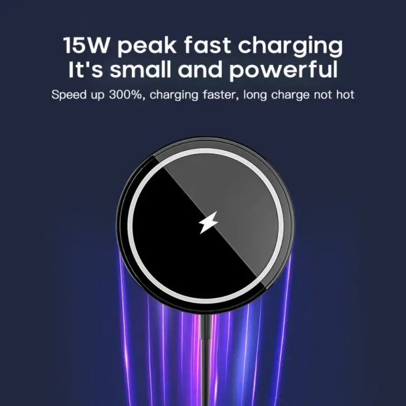 

15W Magnetic Suction Wireless Charger Fast Charging Wireless Charger For Iphone12 For Samsung With LED Charging Indicator