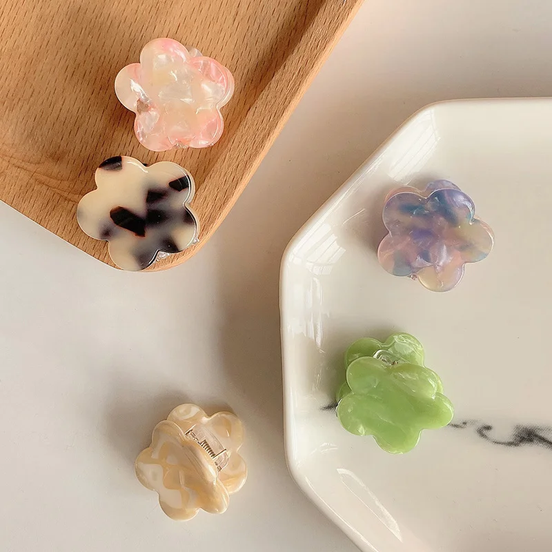 

Милые мини заколки для волос с цветами для женщин и девочек, заколка-краб для волос из ацетата, модные аксессуары для волос