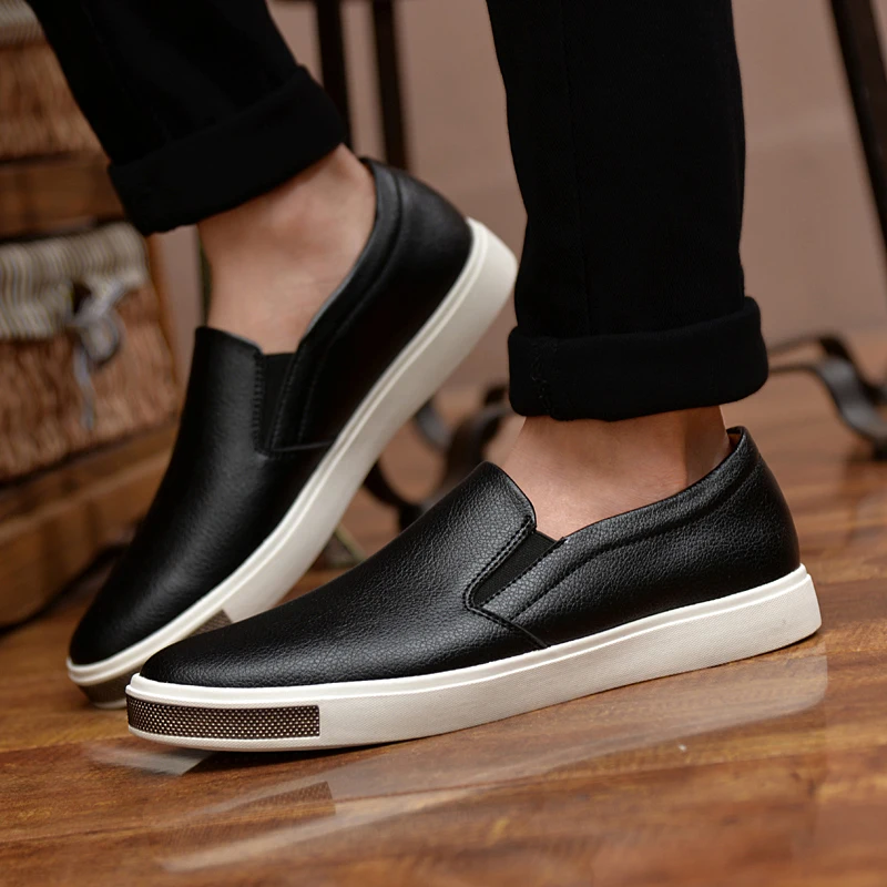 Мужские лоферы Кожаная повседневная обувь на плоской подошве дышащие мокасины