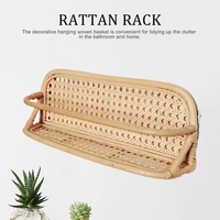 basket wall hanging storage hand woven rattan rack tidy up the clutter save space not easily deformed practical 401116 cm
