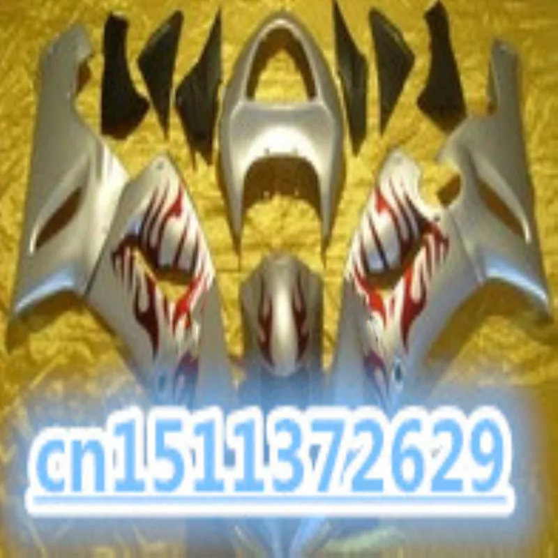 

High quality Motorcycle fairings kit for KAWASAKI Ninja ZX 6R 2005 2006 sports fairing kits ZX6R 636 05 06 silver red flames