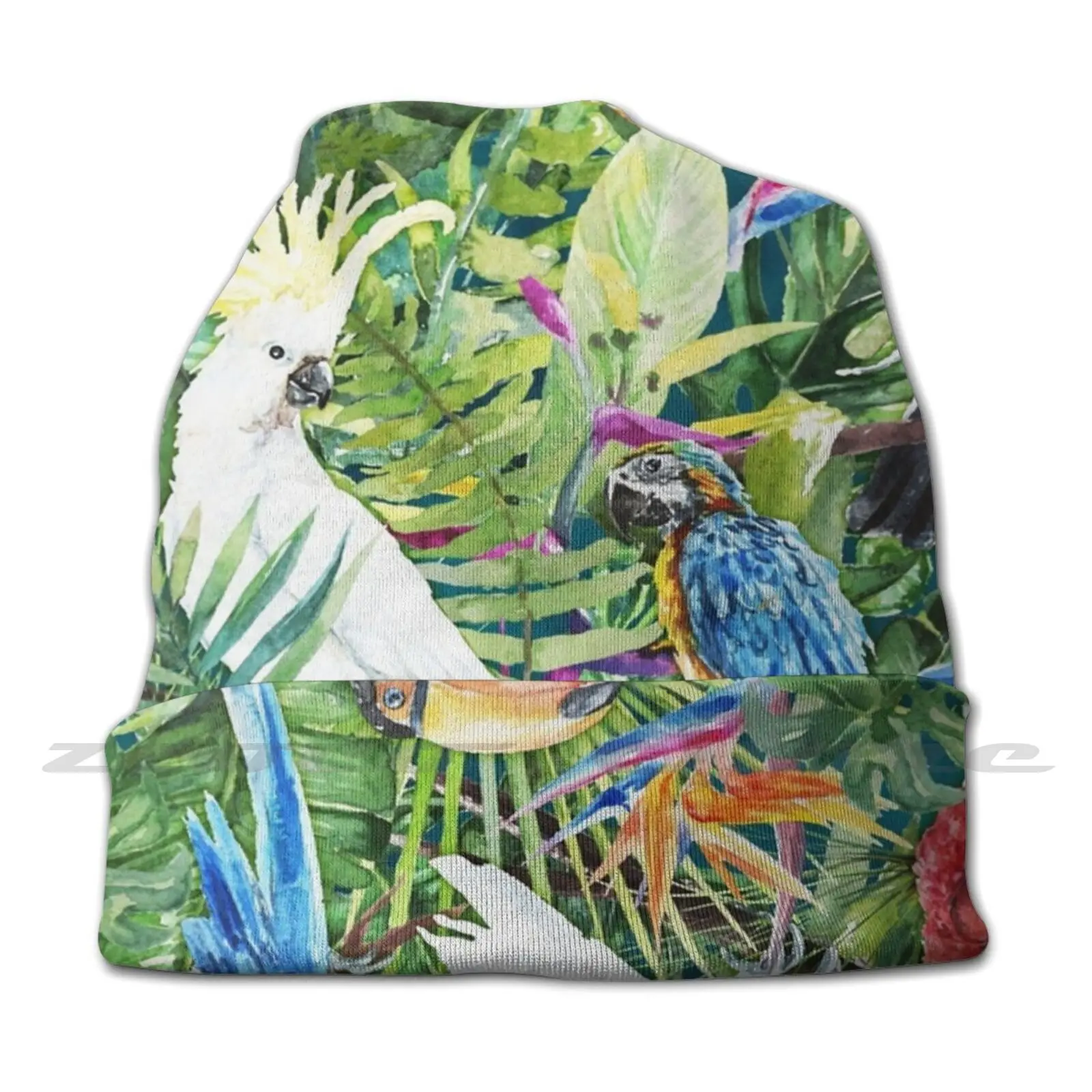 Трикотажные головные уборы с персонализированным рисунком птицы в раю