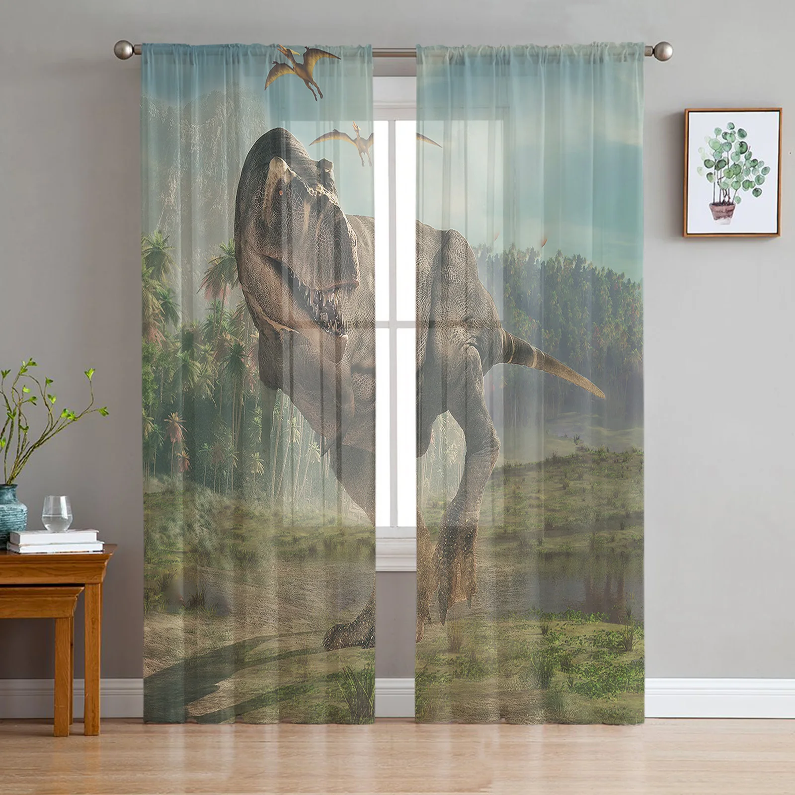 virgem floresta jurássico 3d, cortina para quarto sala cozinha