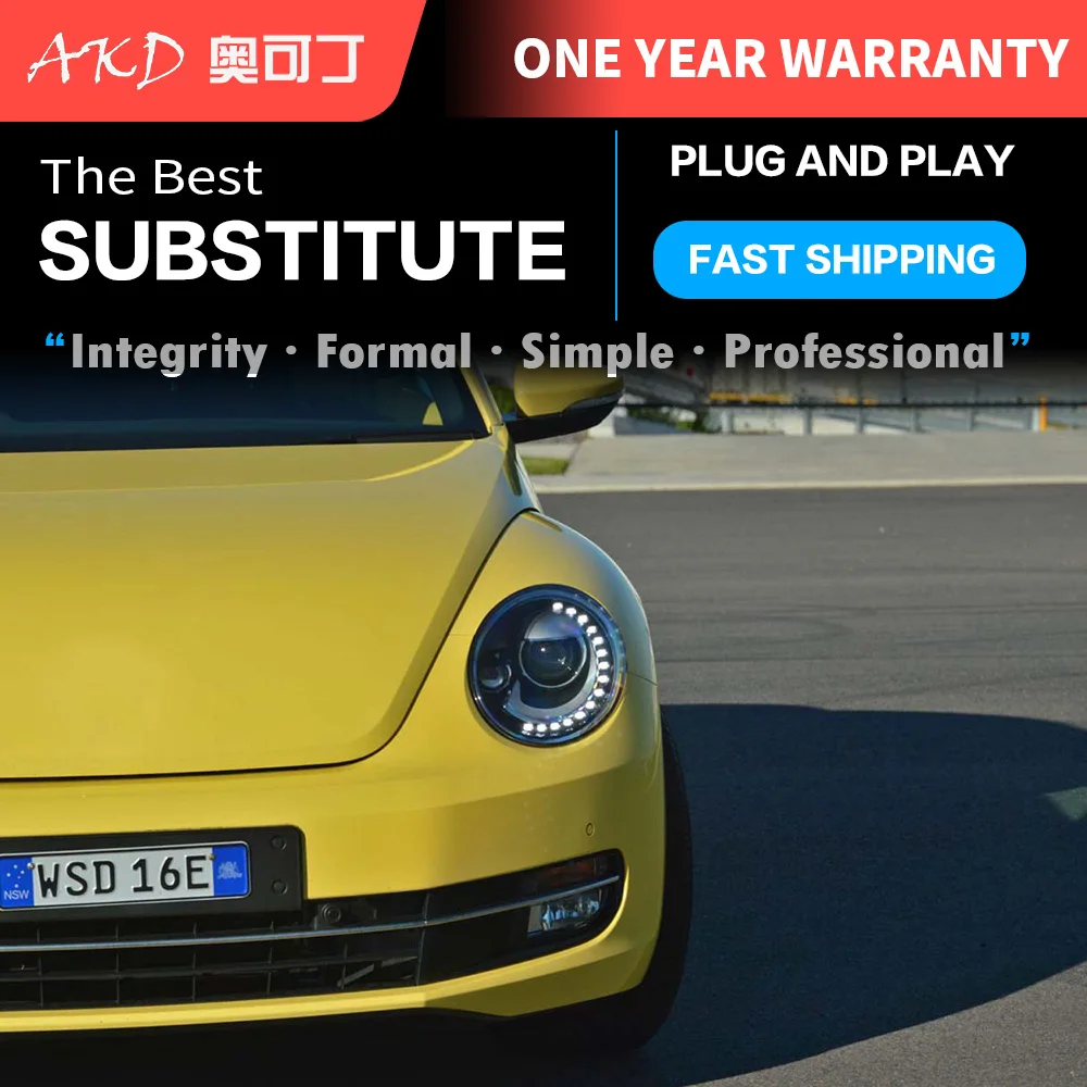 АКД автомобильного тюнинга фар для VW Beetle светодиодные фары DRL Противотуманные