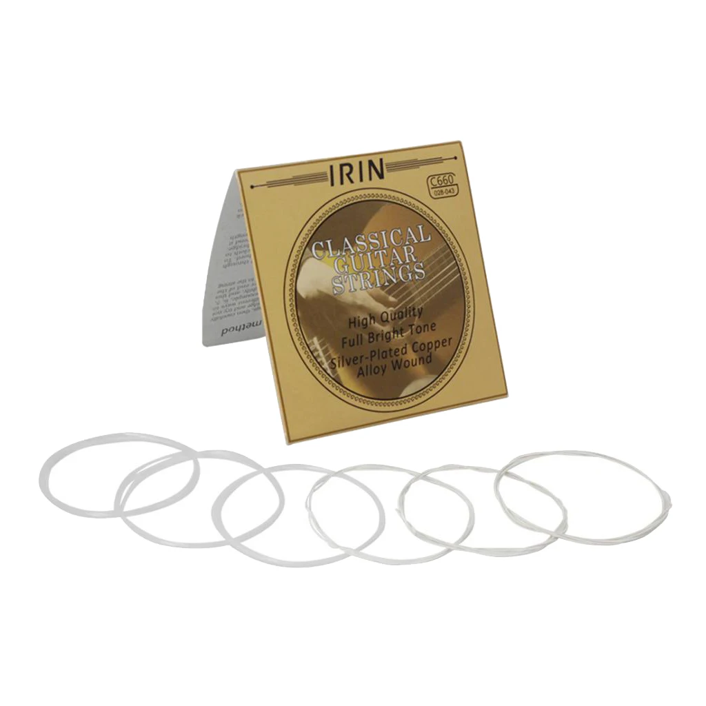 Тонкие металлические нейлоновые струны 6 шт. чистый звук для классических