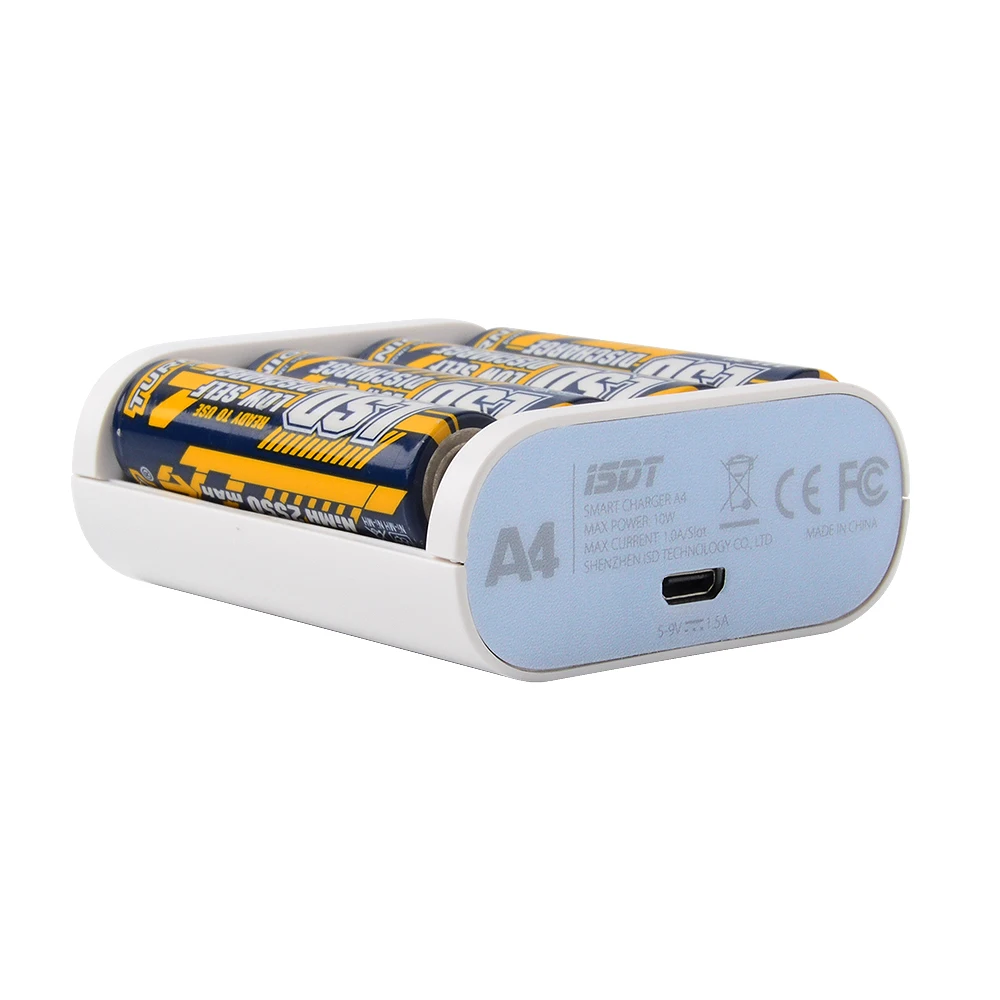 ISDT A4 10W 1.5A DC умное зарядное устройство для батарей 10500 12500 AA AAA|Детали и аксессуары| |