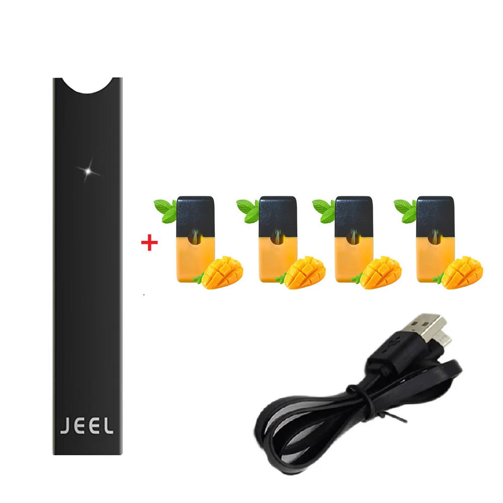 black and mango Портативный набор электронных сигарет 280 мАч с аккумулятором, стартовый набор, набор ручек Vape 0,7/1,0 мл, картридж для Vape для Juul/Jull - Цвет: black and mango