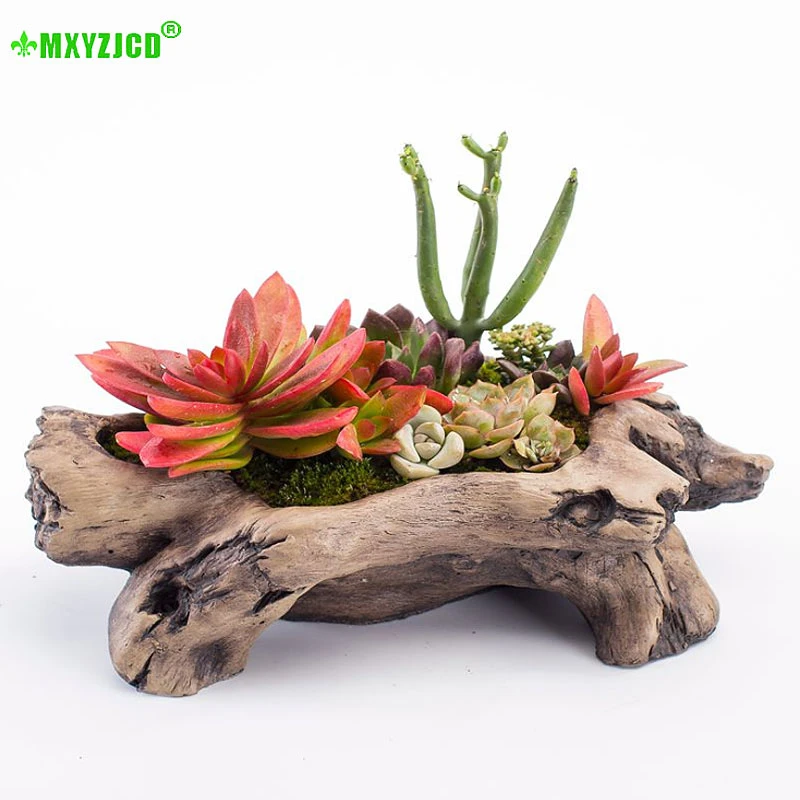 Цветочный горшок имитация дерева и мясо будет калибром маленький кролик с