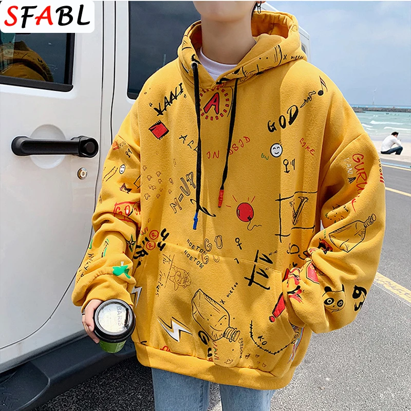 

SFABL Hip Hop Letter Print Sweatshirts Hoodies Men Streetwear Fashion Casual Punk Rock Hipster Harajuku Hoodie Male Tops Quality