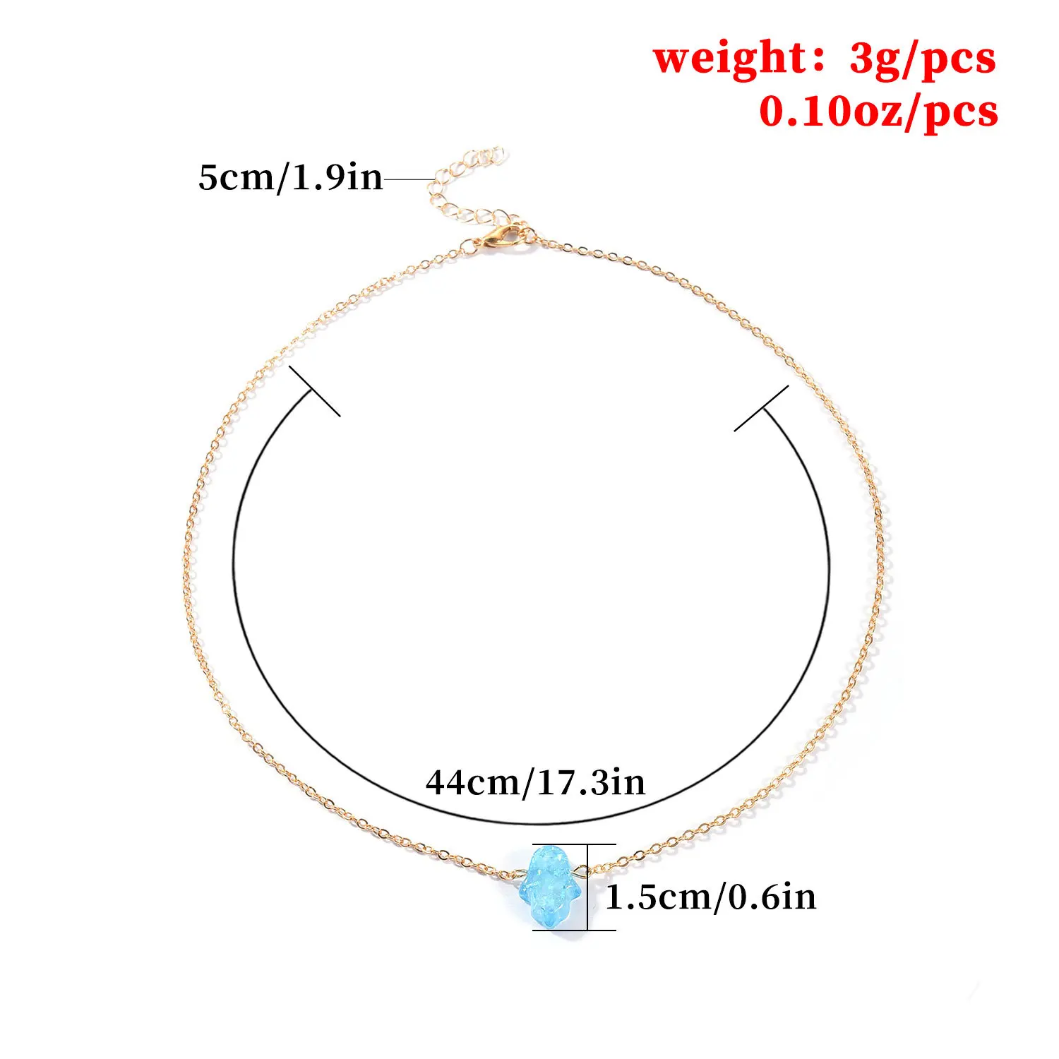 Цепочка с подвеской в форме ладони опалом XL1074 | Украшения и аксессуары