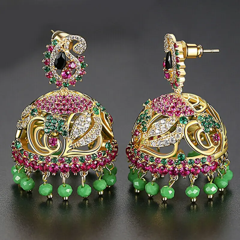 Индийские серьги Jhumka в Ретро этническом стиле цыганские бусины колокольчики