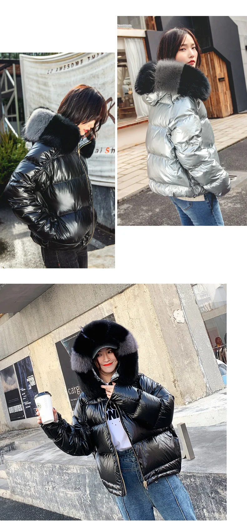 Женское пуховое пальто с капюшоном, утепленная одежда с обеих сторон, зимний пуховик, плюс размер, глянцевая парка, пальто, женская Корейская женская верхняя одежда