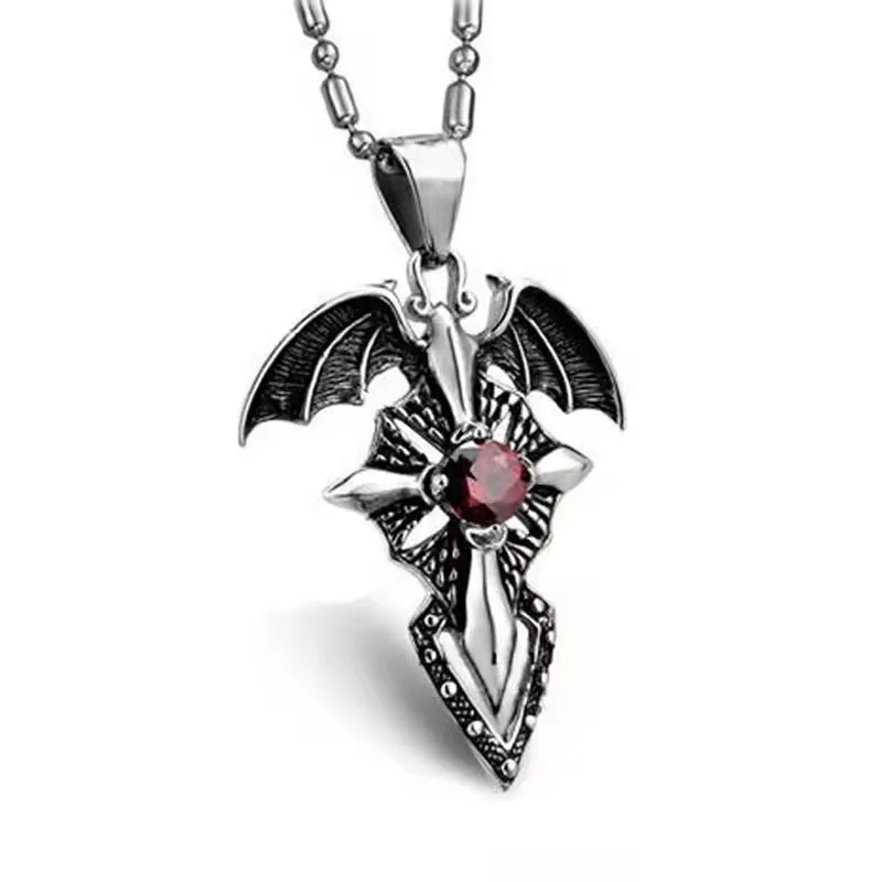 

2021 fashion new ghost party Pendant Stainless Steel Necklace Cross Necklace men's jewelry gift שרשרת לגבר